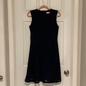 Calvin Klein Mesh Inset Dress-Navy